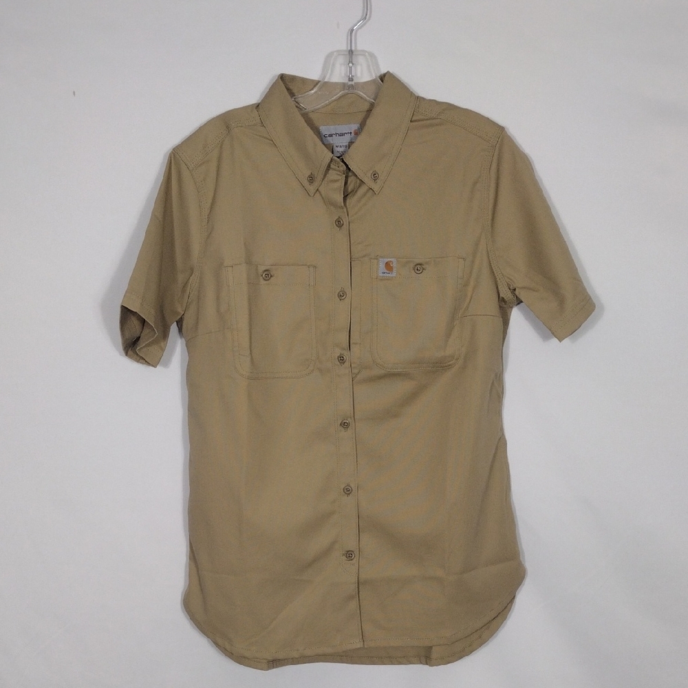 NWT Carhartt Women's Dark Khaki 103105 Rugged Pro Relaxed Short Sleeve Sz Medium
